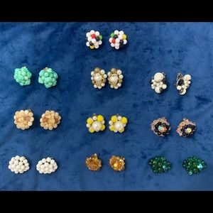 Vintage Cluster Earring Lot : 10 Pair
